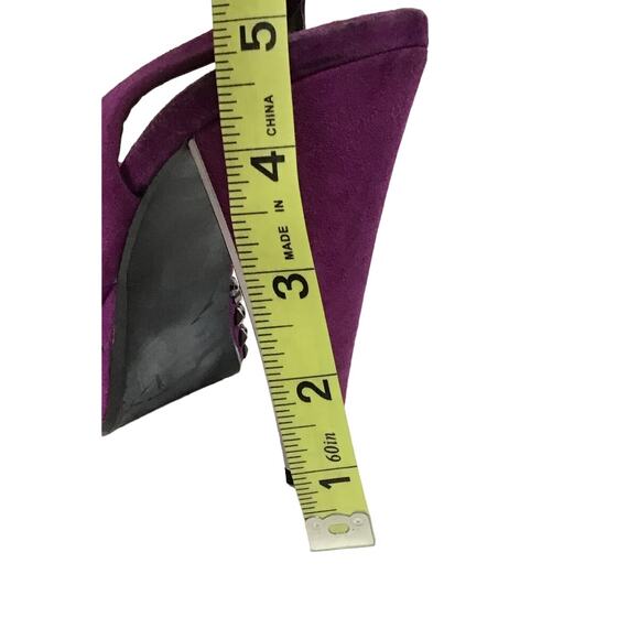 Sam Edelman Yesenia Studded Peep Toe Pump Heels Dark Pink Fuschia sz 6.5 6 1/2 - Picture 10 of 10